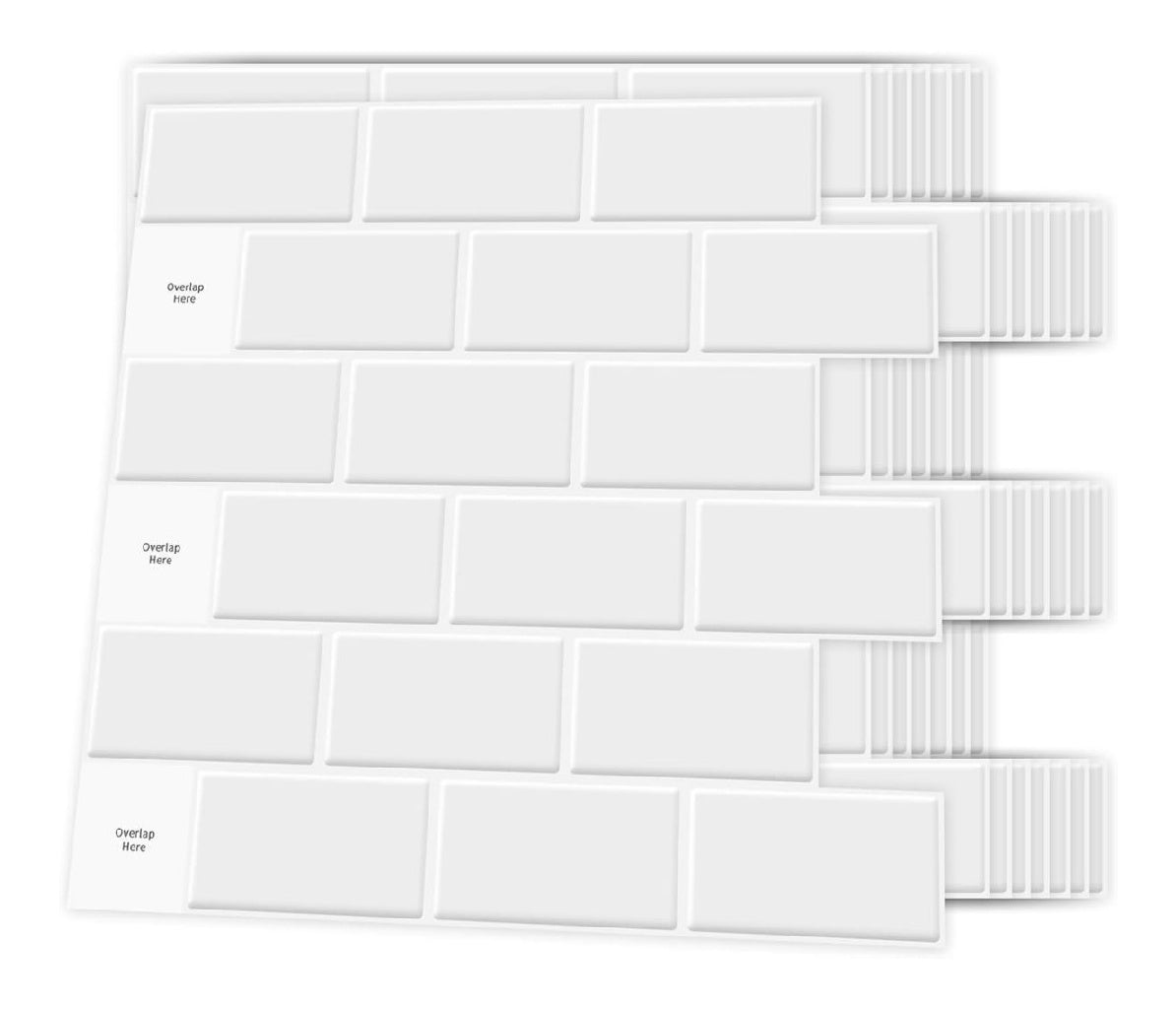 10 de Lot Credence Adhesive CuisineBlanc Motif metro Pour Cuisine et Salle de BainImpermeableDecoration interieure