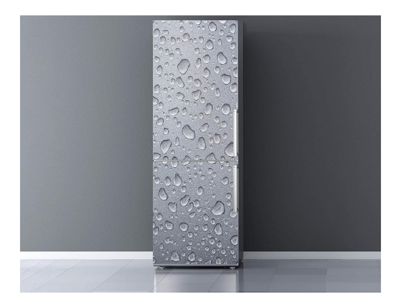 Frigo Sticker Texture Grise Rafraichissante Adhesif Solide et economique Autocollant adhesif decoratif Design elegant