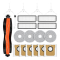 Alloytool Pieces 20 pour Xiaomi X20 Robot Aspirateur 1 Brosse Principale 4 Filtre ¨¤ haute efficacit¨¦ pour les particules a¨¦riennes Filtres 4 Chiffons 6 Sacs a poussiere 4 Brosses laterales1 Brosse de Nettoyage