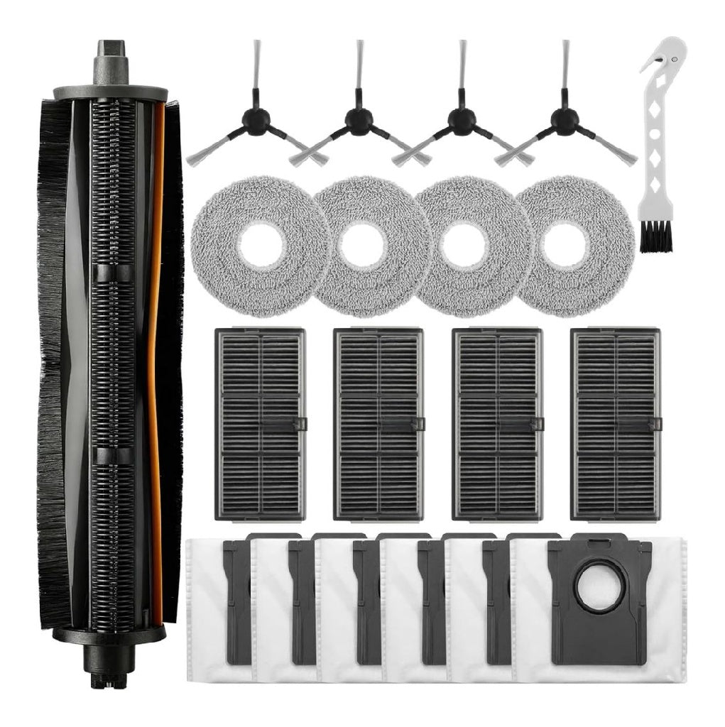 de Lot 20 Accessoires pour L10s Pro Ultra Heat/L10s Ultra Gen 2/X30 Ultra/Mova E30 Ultra 1 TriCut Brosse Principale 6 Sacs a Poussiere 4 Filtre 4 Serpilliere 4 Brosse Laterale