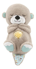 Ma FisherPrice Loutre Calins Bonne Nuit Peluche destine a bebe Machine sonore portable mouvement du respiration jusqu'a 30 min du musique ainsi que lumieres nouveaunes 0 mois FXC66