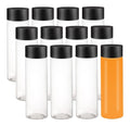 Lot 16 du bouteilles sensorielles reutilisables pour jus lait ainsi que boissons en plastique Transparent avec couvercles noirs 350 ml