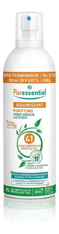 Aerien Puressentiel Spray Assainissant 41 Huiles Essentielles Biologique 500 ml Efficacite prouvee contre les virus germes bacteriesTraite la pollution de l'air